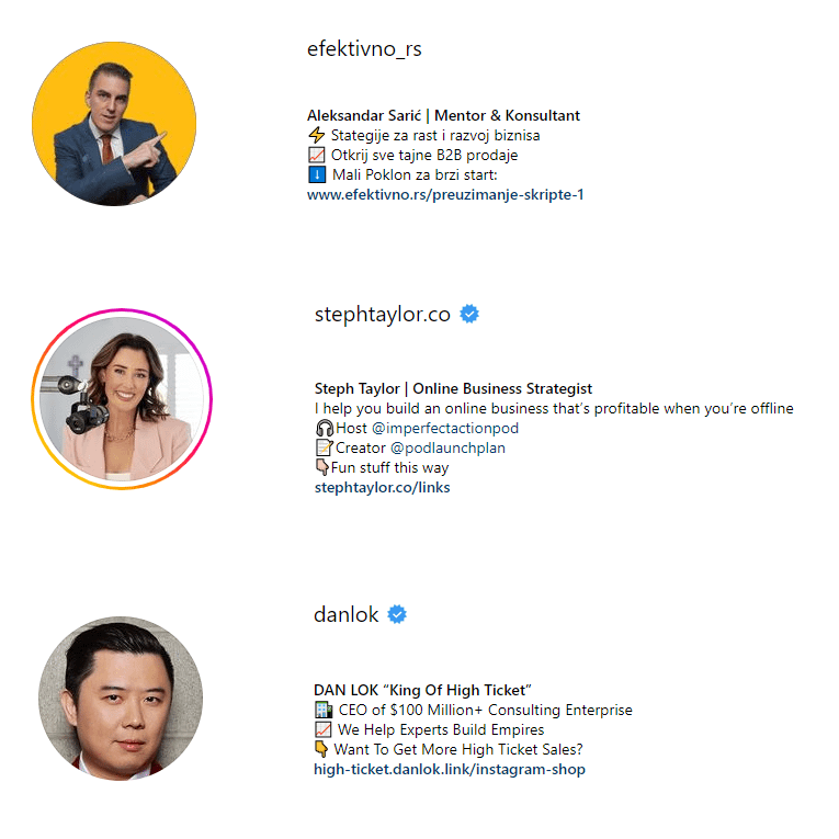 Instagram bio